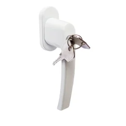 Poignee de fenetre a cle ACBAT Keys, aluminium mat blanc