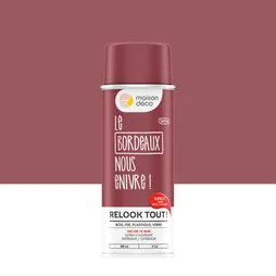 Peinture aérosol Relook tout MAISON DECO bordeaux satiné 400 ml