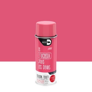 Peinture aérosol Relook tout MAISON DECO fuschia brillant 400 ml