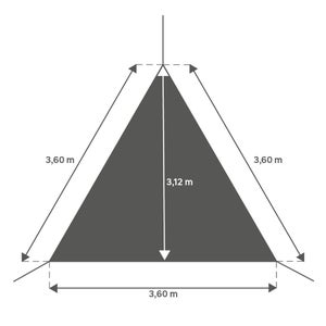 Voile d'ombrage triangulaire, L.360 x l.360 cm, rouge carmen