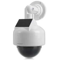 Camera factice en dome avec panneau solaire chacon blanc