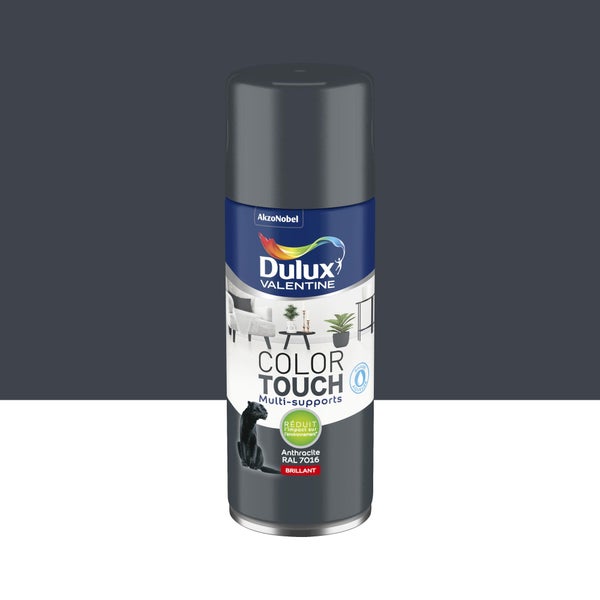 Peinture aérosol Color Touch, DULUX VALENTINE, 400 ml RAL 7016 brillant anthracite