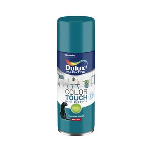 Peinture aérosol Color touch DULUX VALENTINE turquoise intense brillant 0.4l