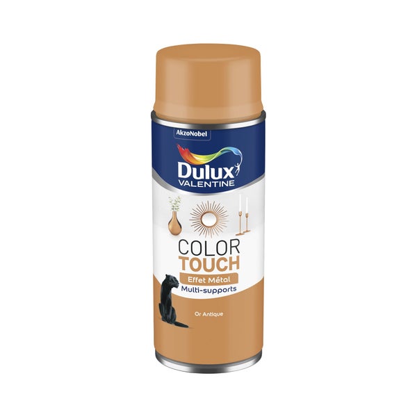 Bombe de peinture Color touch effet metal DULUX VALENTINE or antique 400 ml