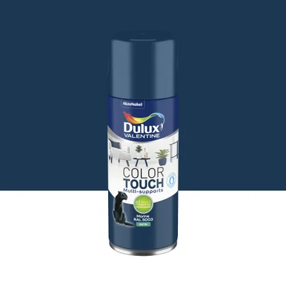 Bombe de peinture Color touch DULUX VALENTINE marine RAL 5003 satiné 400 ml