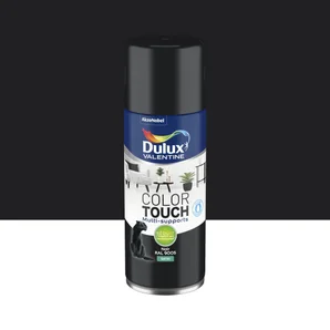 Bombe de peinture Color touch DULUX VALENTINE noir RAL 9005 satiné 400 ml