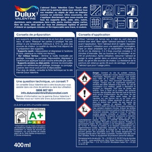 Bombe de peinture Color touch effet metal DULUX VALENTINE or 400 ml