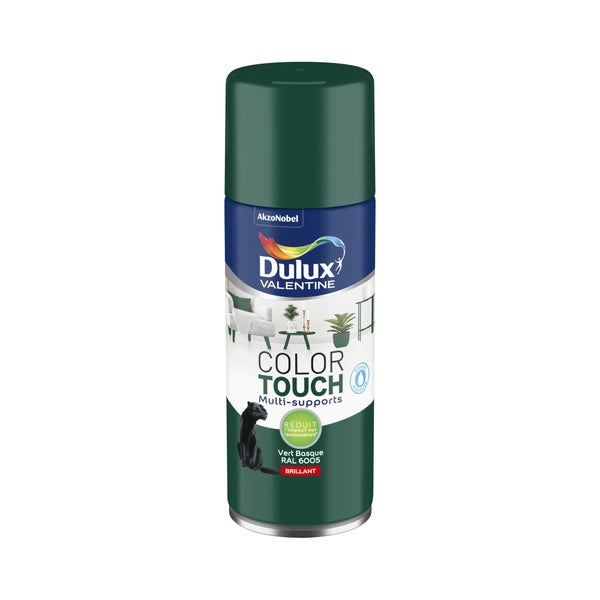 Peinture aérosol Color touch DULUX VALENTINE vert basque RAL 6005 brill 0.4l