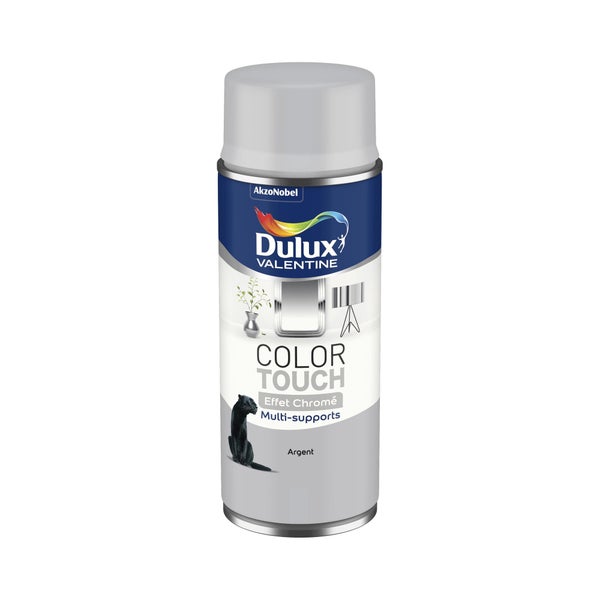 Bombe de peinture Color touch effet chrome DULUX VALENTINE argent 400 ml