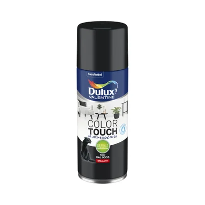 Bombe de peinture Color touch DULUX VALENTINE noir RAL 9005 brillant 400 ml
