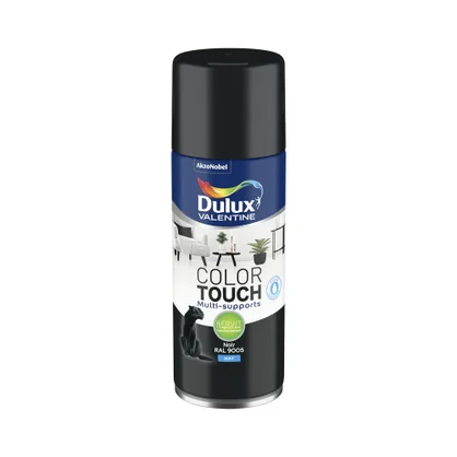 Bombe de peinture Color touch DULUX VALENTINE noir RAL 9005 mat 400 ml