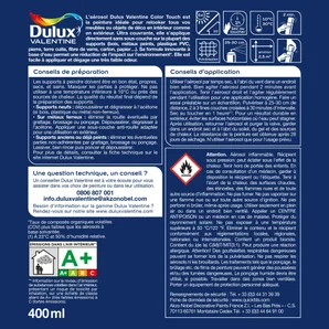 Bombe de peinture Color touch DULUX VALENTINE noir RAL 9005 mat 400 ml
