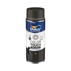Bombe de peinture Color touch effet metal DULUX VALENTINE noir 400 ml
