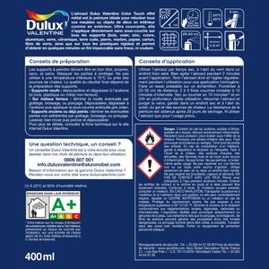 Bombe de peinture Color touch effet metal DULUX VALENTINE noir 400 ml
