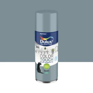 Bombe de peinture Color touch DULUX VALENTINE bleu gris satiné 400 ml