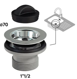 Bouchon+grille anti dechet sans troplein