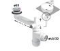 Siphon sdb clic-clac + adaptateur 40/32mm