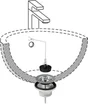 Bonde lavabo diam. 63 mm + bouchon avec chaîne EQUATION
