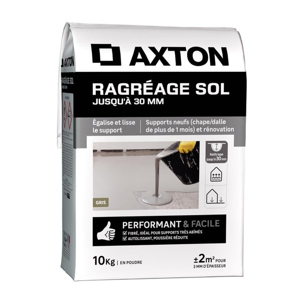 Ragreage poudre 30 mm, interieur/exterieur, AXTON, 10KG