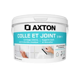 Colle et joint pate, interieur, blanc AXTON 2KG