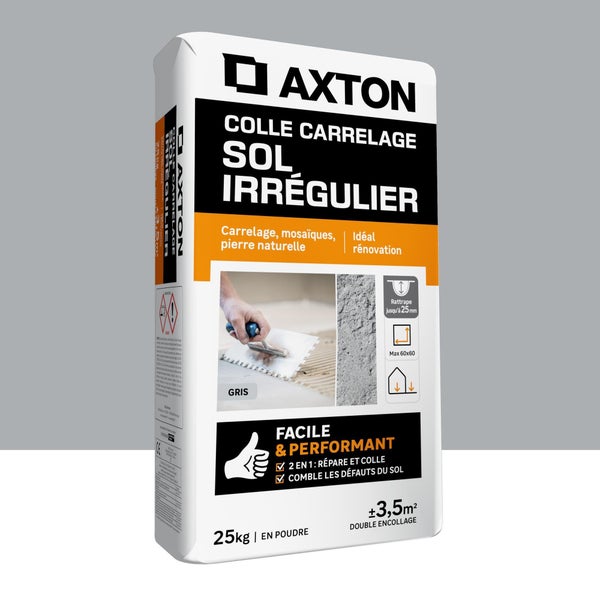 Colle en poudre sol, interieur/exterieur, gris AXTON, 25 kg