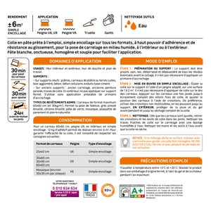 Colle en pate, mur plan de travaiL, interieur/exterieur, blanc AXTON, 12 kg