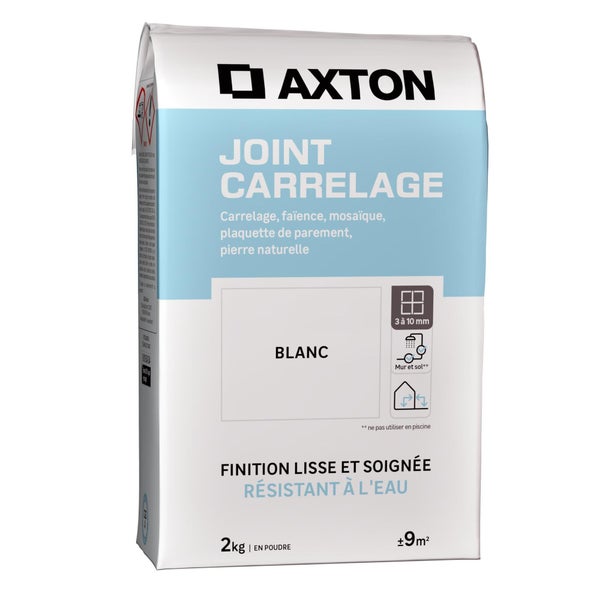 Joint poudre carrelage / mosaïque AXTON blanc 2KG