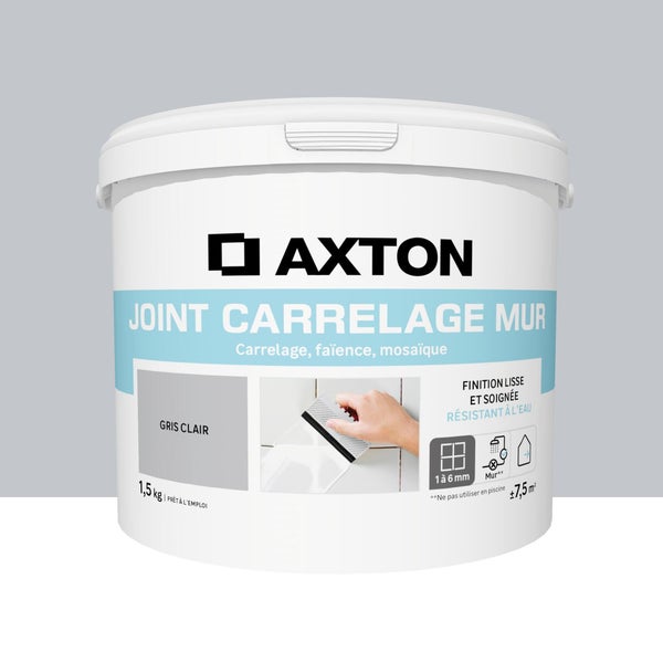 Joint pate carrelage / mosaique AXTON gris clair 1.5 kg