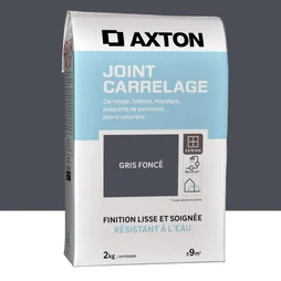 Joint poudre carrelage / mosaique superieur a 3mm AXTON gris fonce 2KG