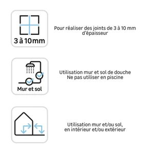 Joint poudre carrelage / mosaique superieur a 3mm AXTON ivoire 1KG
