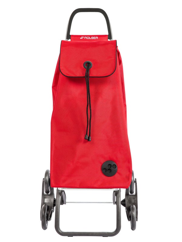 Chariot de course 6 roues fixe 43l monte escalier rolser i-max mf rouge