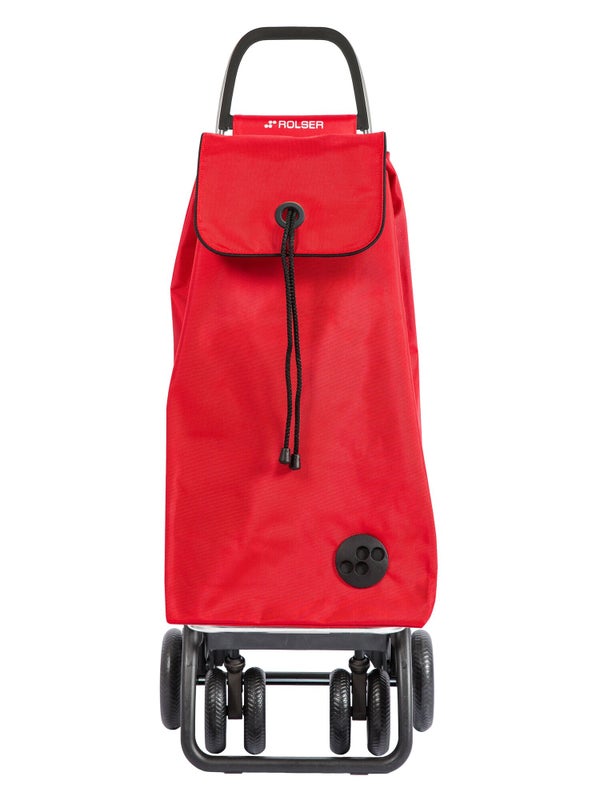 Chariot de course 4 roues / 2 pivotantes pliant 43l rolser i-max mf rouge