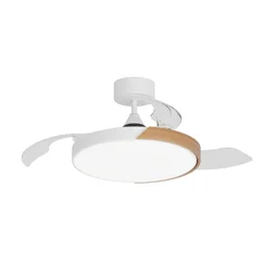 Ventilateur de plafond FURTUNA diam.112cm rétractable cct/dimm bois INSPIRE