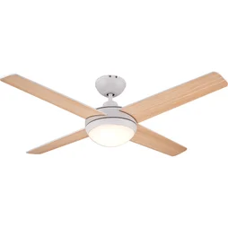 Ventilateur de plafond avec éclairage led, Aveiro, INSPIRE, blanc et bois