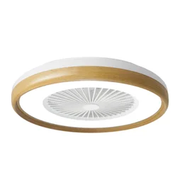 Ventilateur de plafond avec éclairage led, Cambil,, INSPIRE, bois et blanc