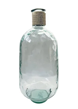Vase bombe verre recyclé, blanc l.30 x H.60 cm
