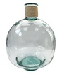 Vase en verre bombé, blanc l.35 x H.40 cm