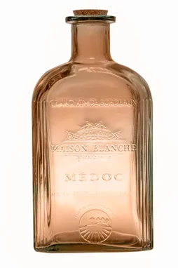 Vase bouteille Médoc, Pêche l.20 x H.39 cm