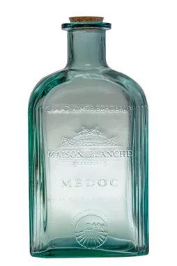 Vase bouteille Médoc, blanc l.20 x H.39 cm