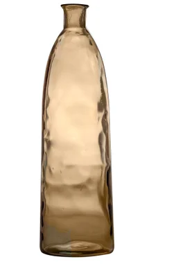 Vase bouteille verre Cocoa, peche l.26 x H.81 cm