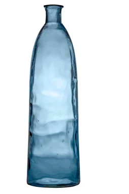Vase bouteille verre Cocoa, bleu l.26 x H.81 cm