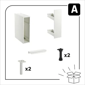 Meuble bas 20cm 1 porte coulissante ELEKI blanc