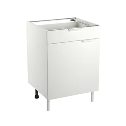 Meuble bas 60cm 1 porte/1 tiroir ELEKI blanc