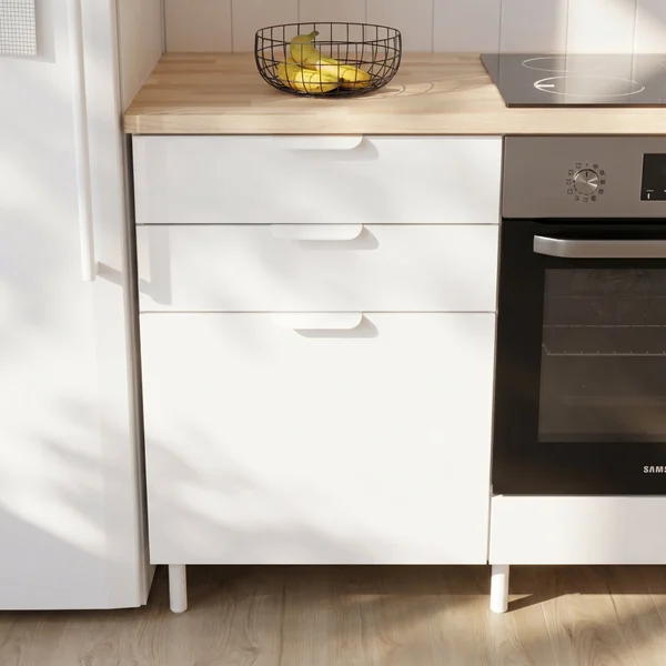 Meuble bas 60cm 3 tiroirs ELEKI blanc