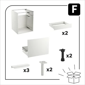 Meuble bas 60cm 3 tiroirs ELEKI blanc