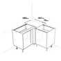 Meuble bas A 80cm angle ELEKI blanc