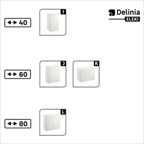 Meuble haut 40cm 1 porte ELEKI blanc
