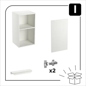 Meuble haut 40cm 1 porte ELEKI blanc