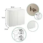 Meuble haut 80cm 2 portes ELEKI blanc