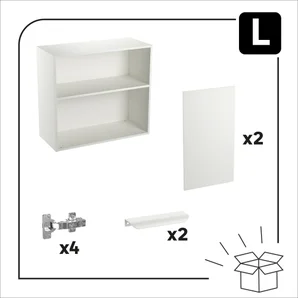 Meuble haut 80cm 2 portes ELEKI blanc